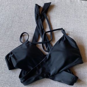 Aerie wrap around black bikini top
